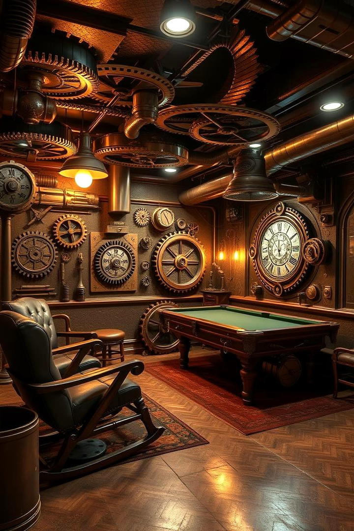 Steampunk Game Room - 30 Basement Game Room Ideas