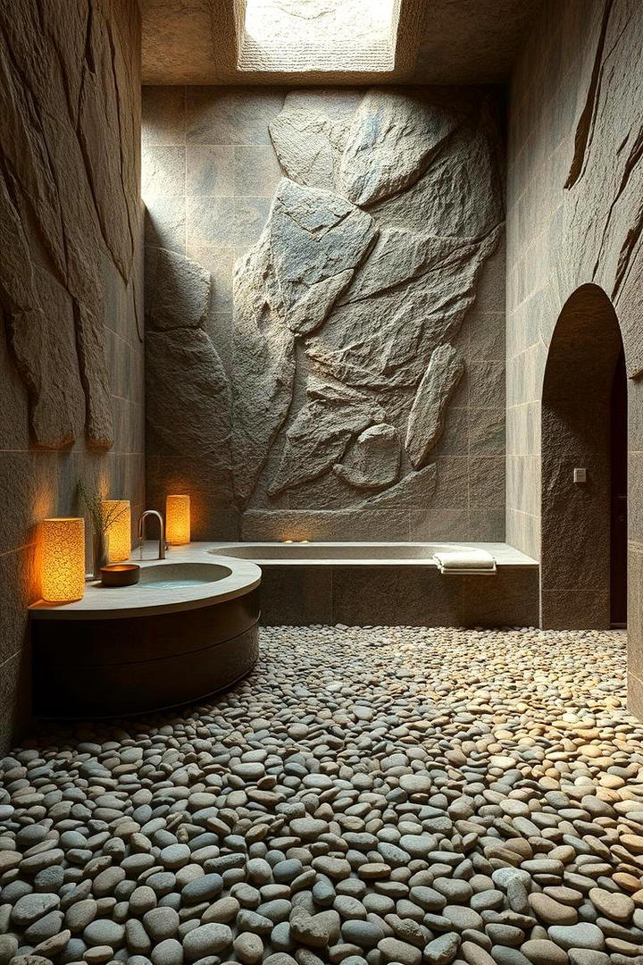 Stone Accents for Earthy Vibes - 30 Spa Decor Ideas