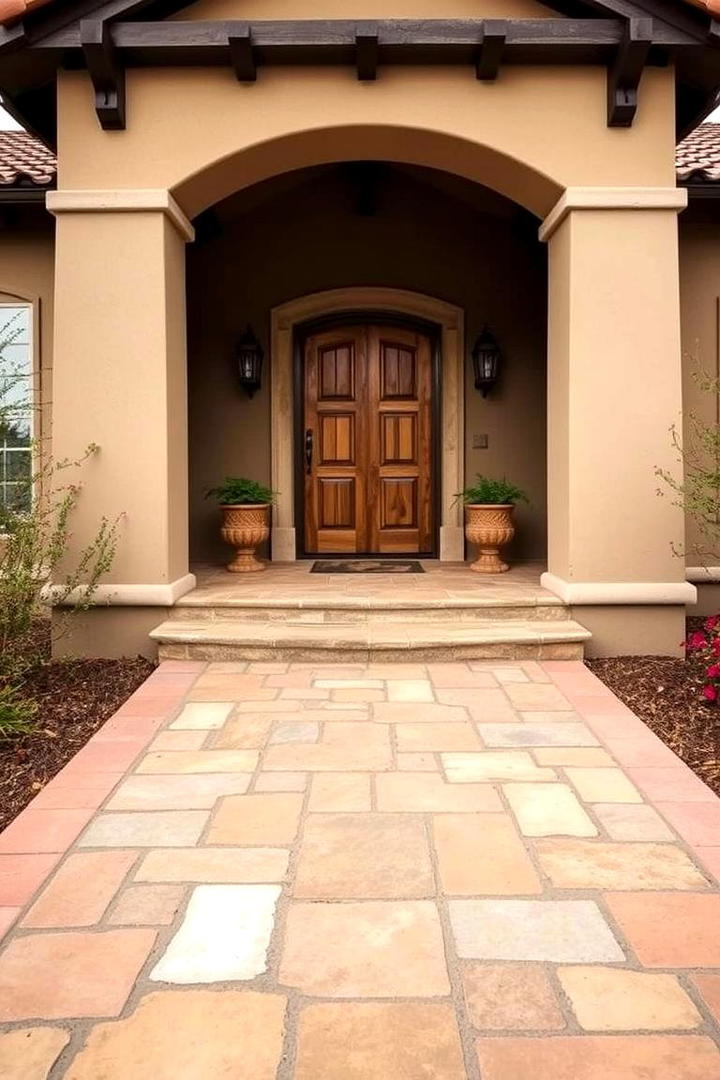 Stone Pathway Designs - 30 spanish style front porch ideas