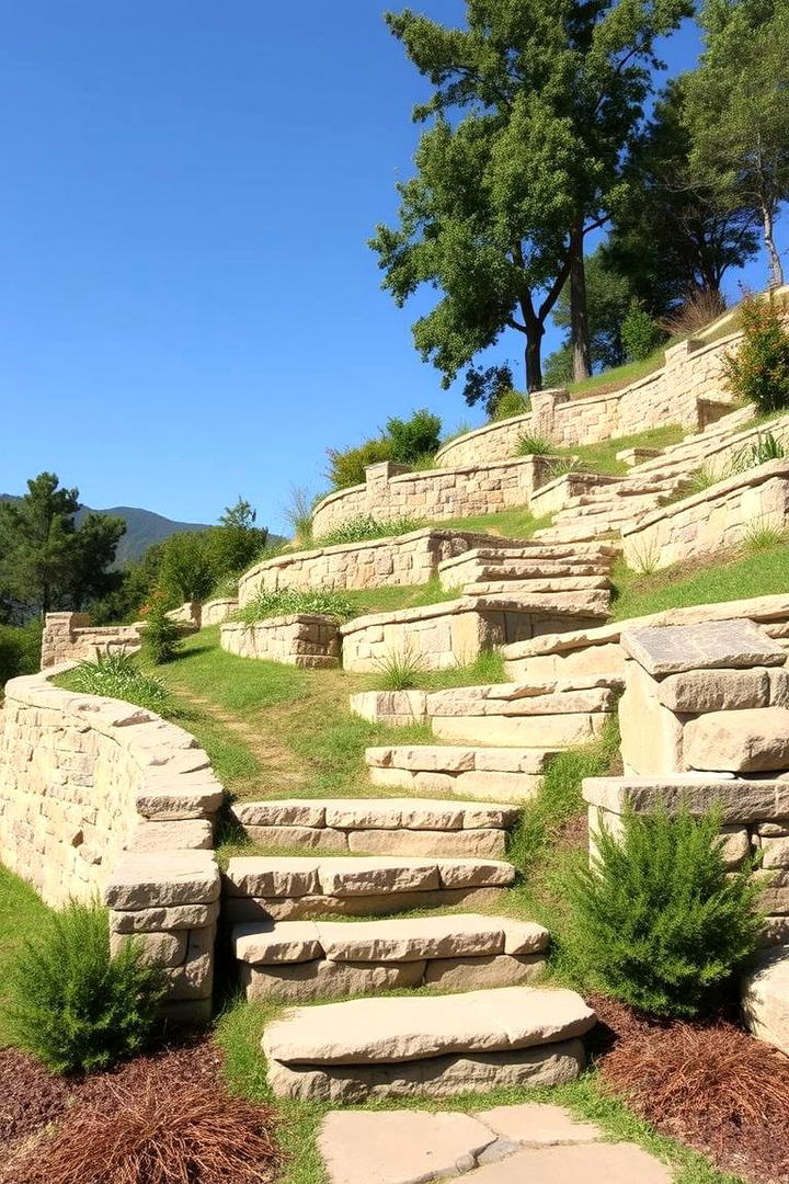 Stone Steps and Retaining Walls - 30 hillside landscaping ideas