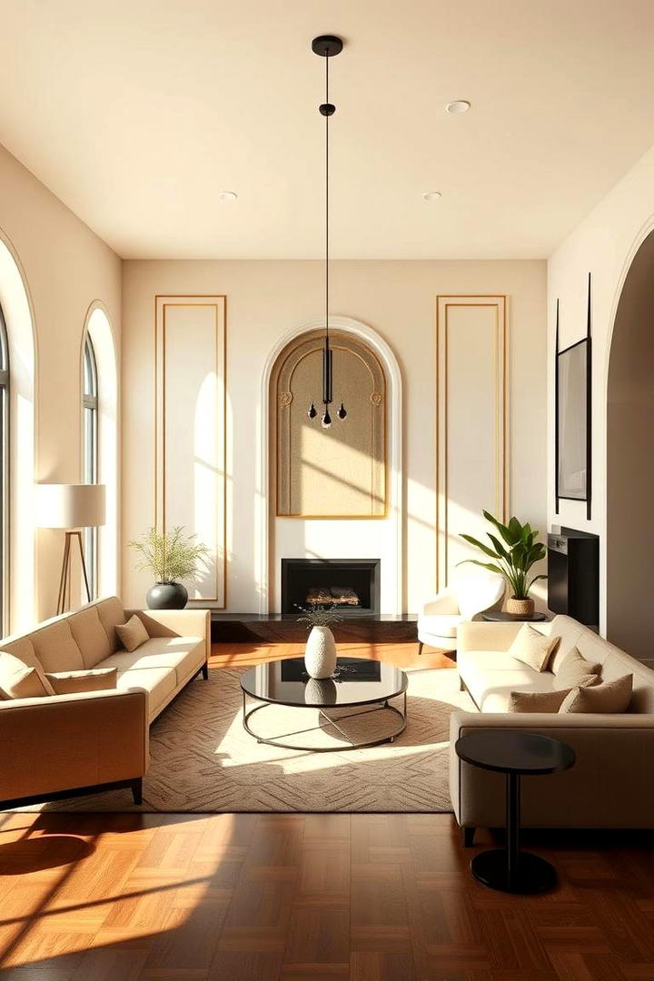 Streamlined Silhouettes - 30 Art Deco Living Room Ideas