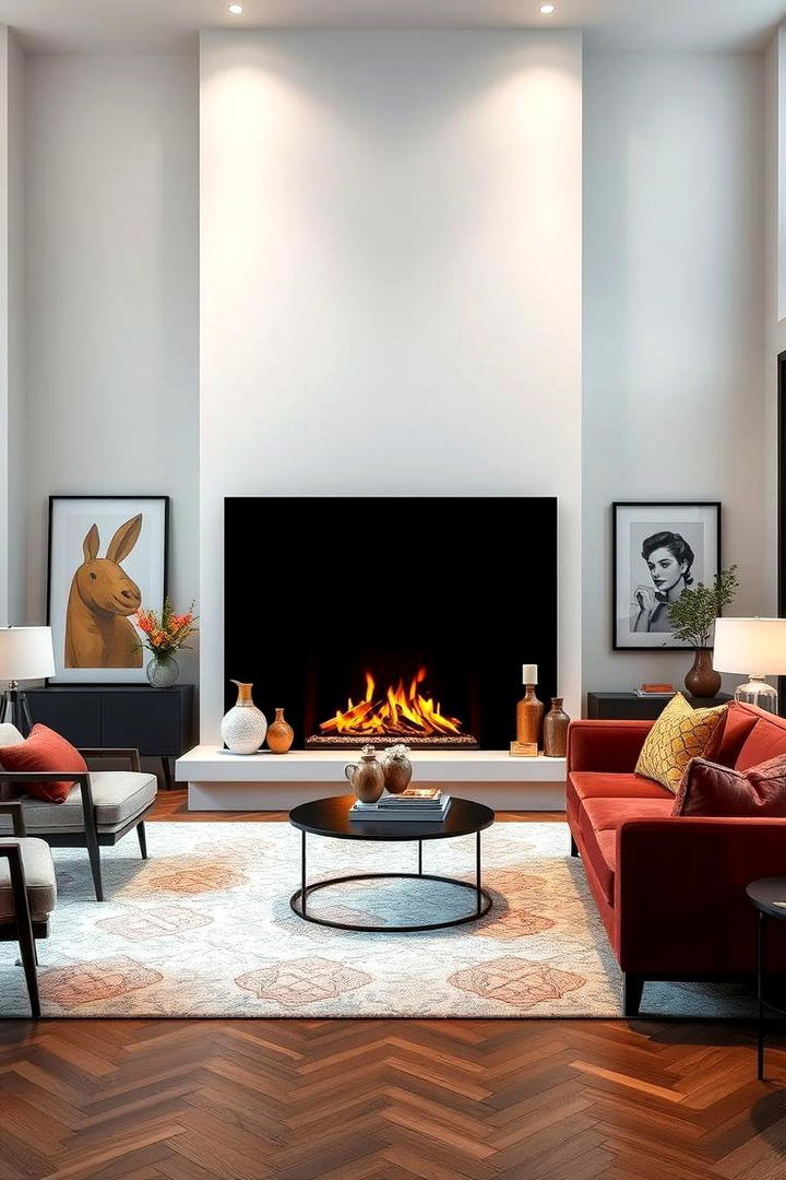 Striking Black Backdrop - 30 Black Fireplace Ideas