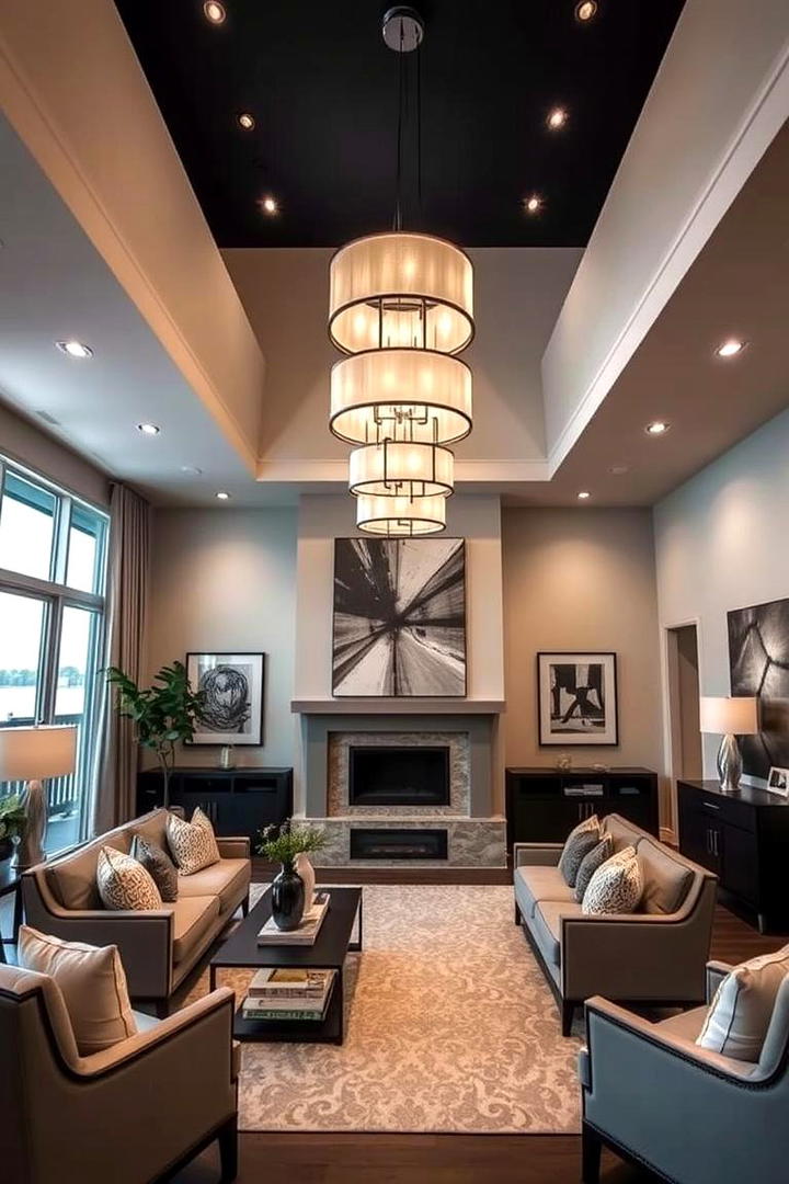 Striking Overhead Statements - 30 Living Room Ceiling Lighting Ideas