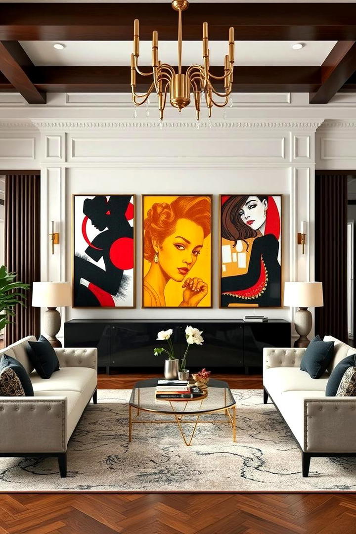 Striking Statement Art - 30 Glam Interior Design Ideas