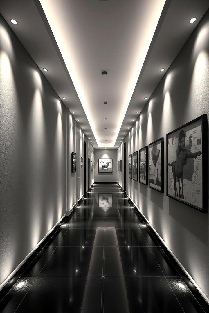 Stylish Accent Lighting - 30 Black and White Hallway Ideas