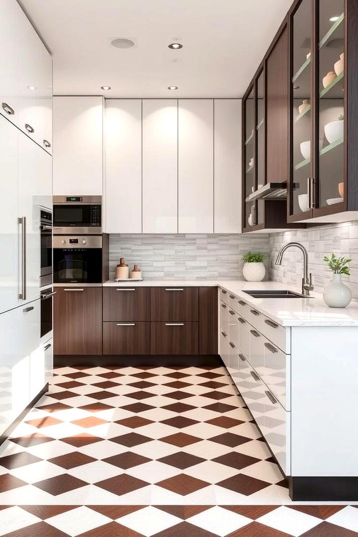 Stylish Checkered Elegance - 30 Kitchens With Checkered Floors