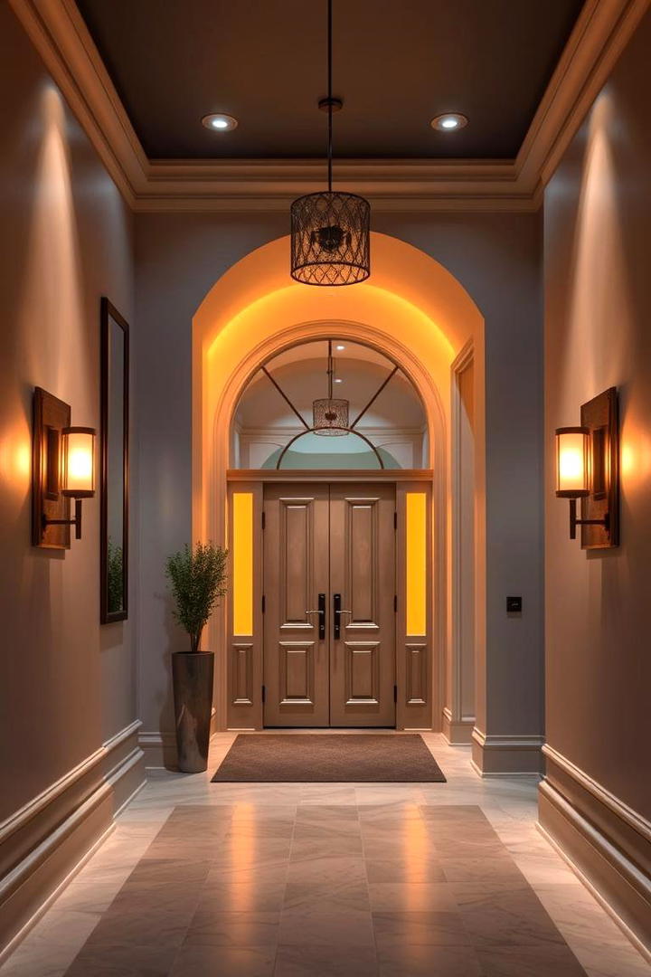 Stylish Entryway Radiance - 30 Aesthetic Room Ideas With Led Lights