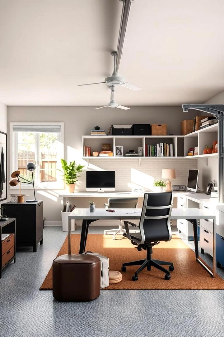 Stylish Home Office - 30 Garage Makeover Ideas