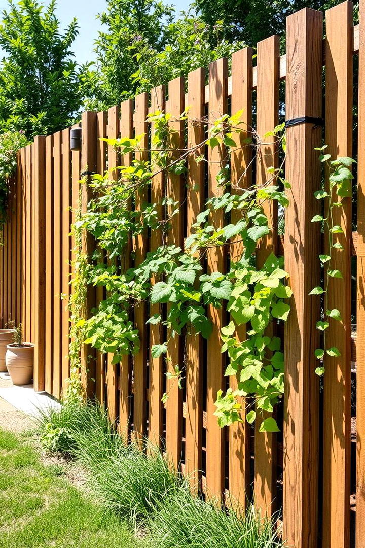 Stylish Vertical Garden Support - 30 Split Rail Fence Ideas