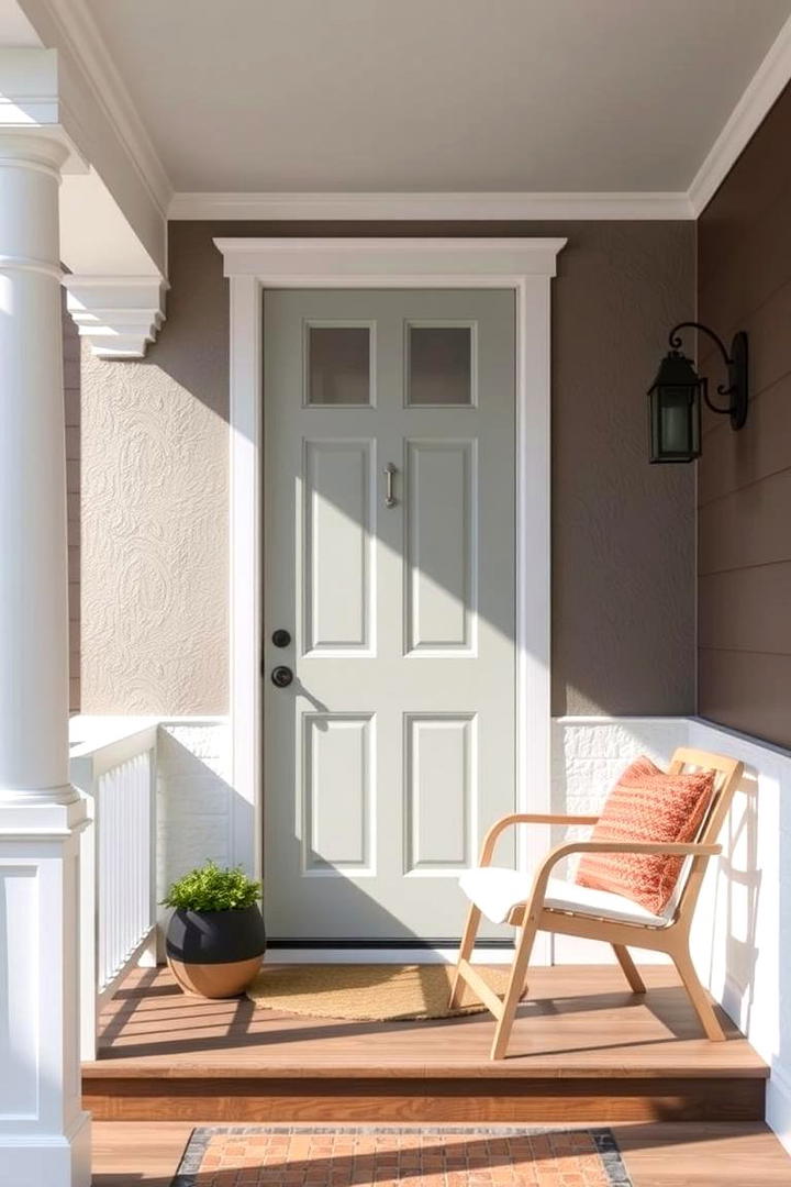 Subtle Accent Walls - 30 Small Front Porch Ideas