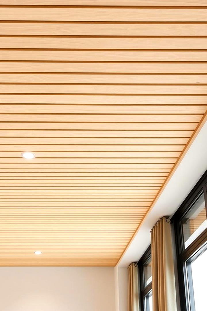 Subtle Accent Wood Slat Ceiling - 30 Wood Slat Ceiling Ideas