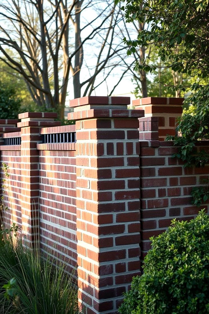 Subtle Brick Integration - 30 Brick Fence Ideas