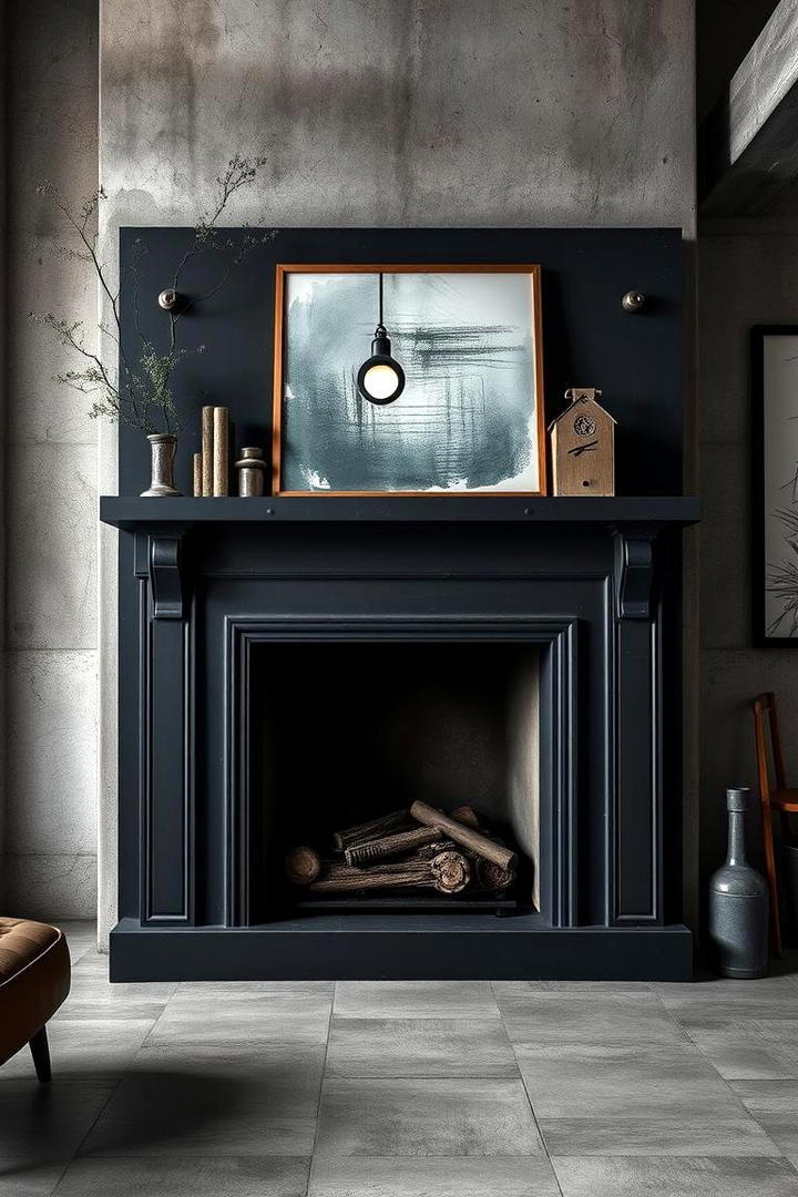 Subtle Industrial Details - 30 Black Fireplace Ideas