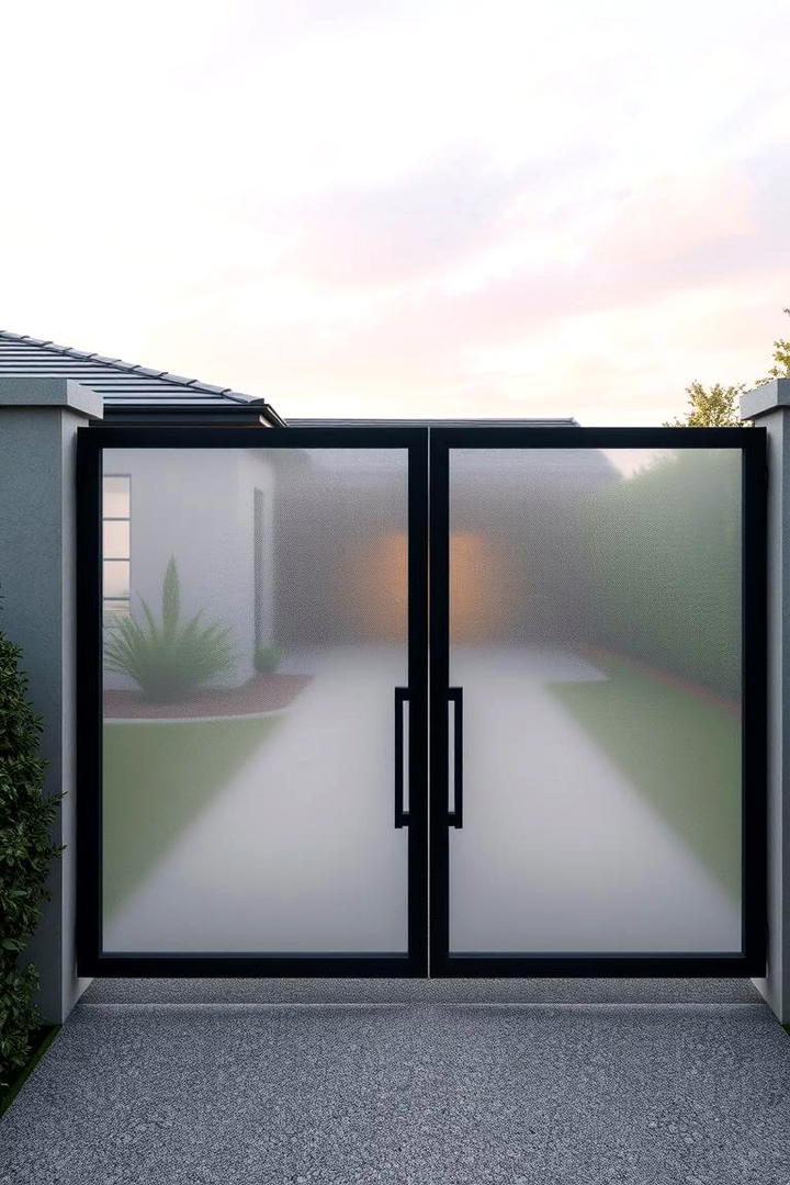 Subtle Modern Steel and Glass - 30 Driveway Gate Ideas