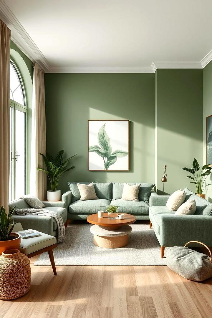 Subtle Natural Accents - 30 Forest Green Living Room Ideas