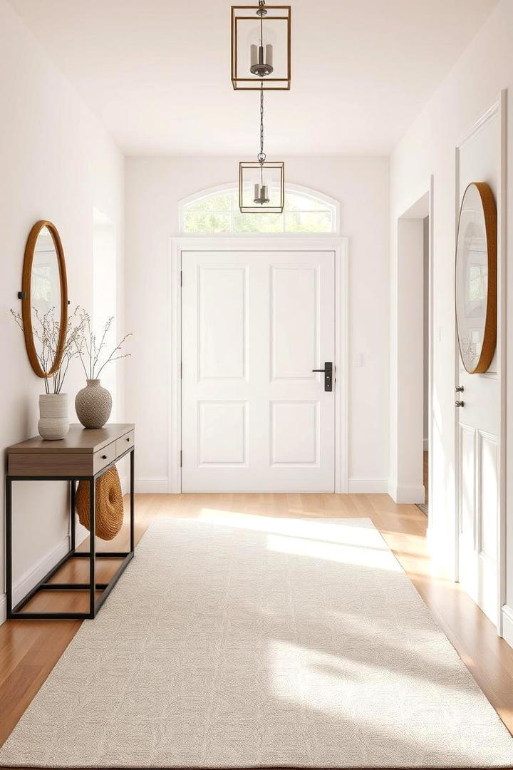 Subtle Neutral Balance - 30 Entryway Rug Ideas