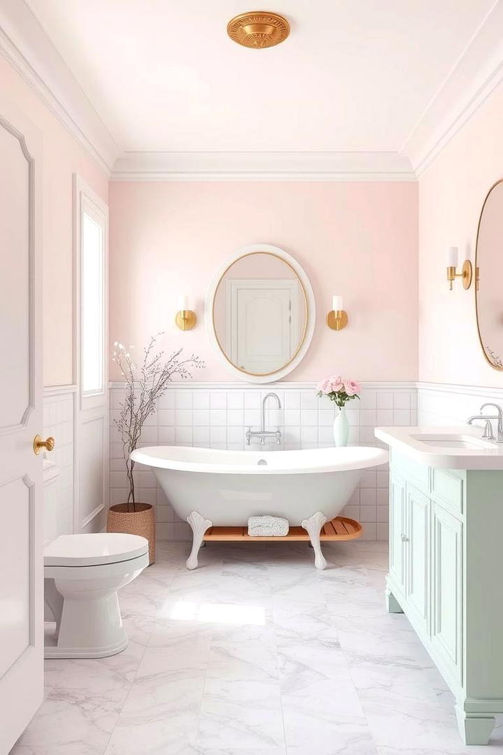 Subtle Pastel Palette - 30 Romantic Bathroom Ideas