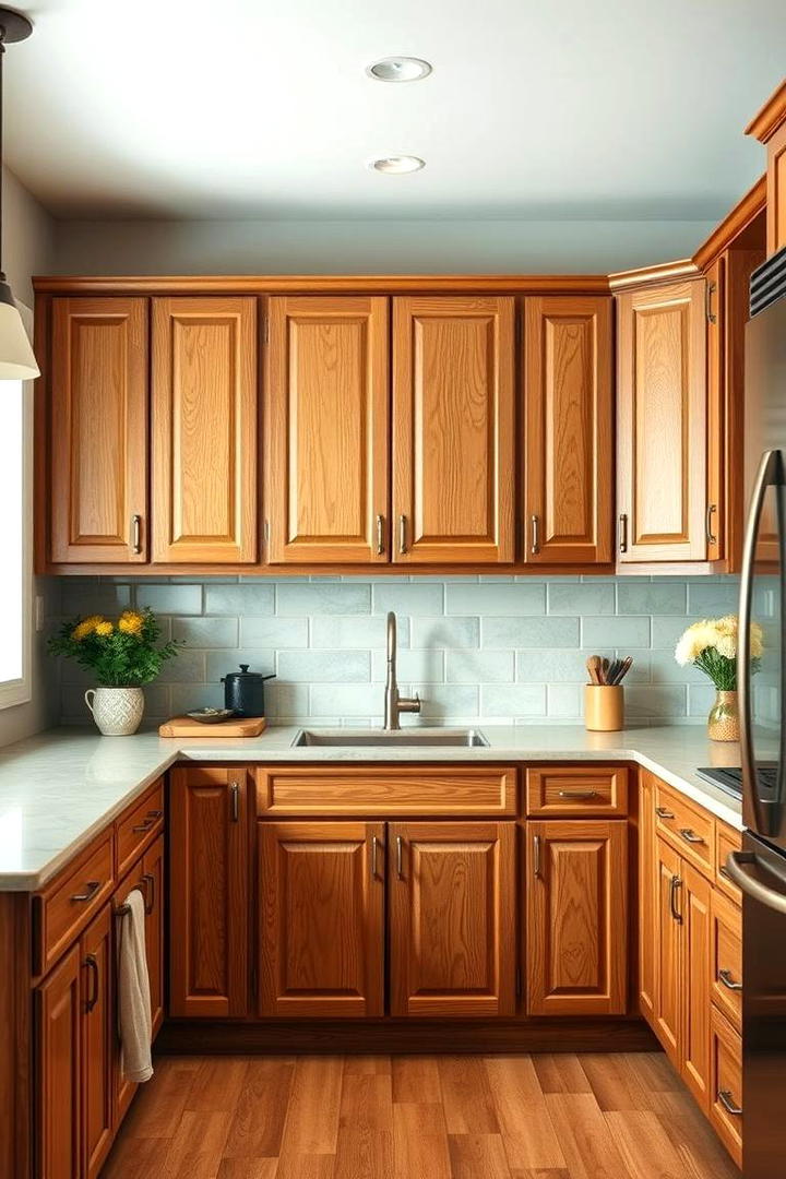 Subtle Sage Inspirations - 30 what color countertops go with oak cabinets