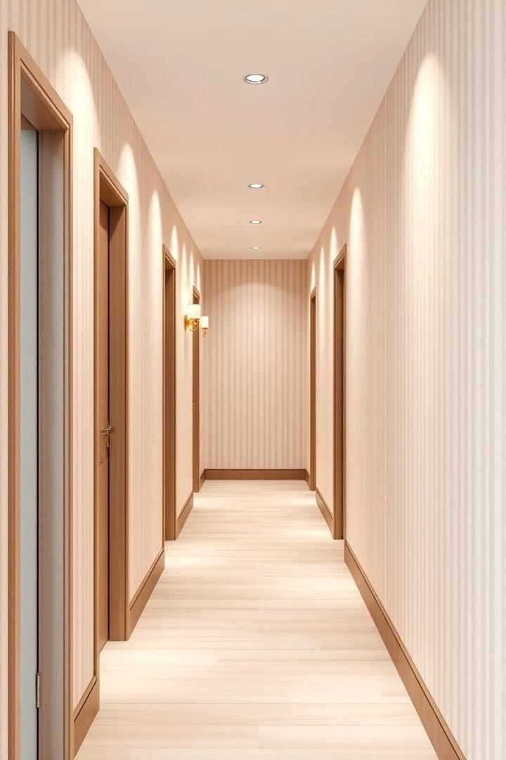 Subtle Stripes Elegance for a Refined Hallway - 30 Hallway Wallpaper Ideas