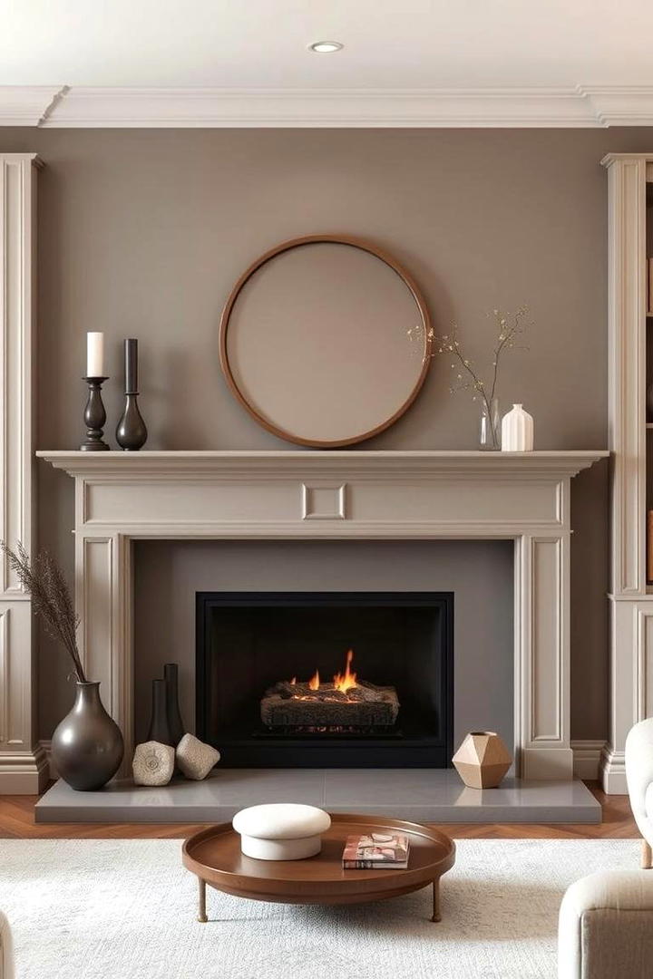 Subtle Taupe Transformation - 30 Fireplace Paint Ideas