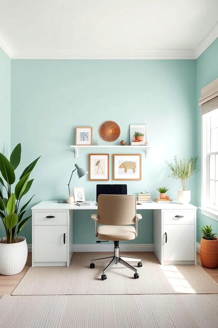 Subtle Turquoise Calm - 30 Home Office Paint Colors