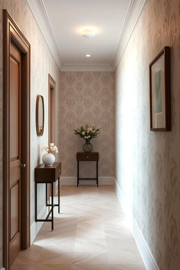 Subtle Wallpaper Accents - 30 Hallway Decor Ideas