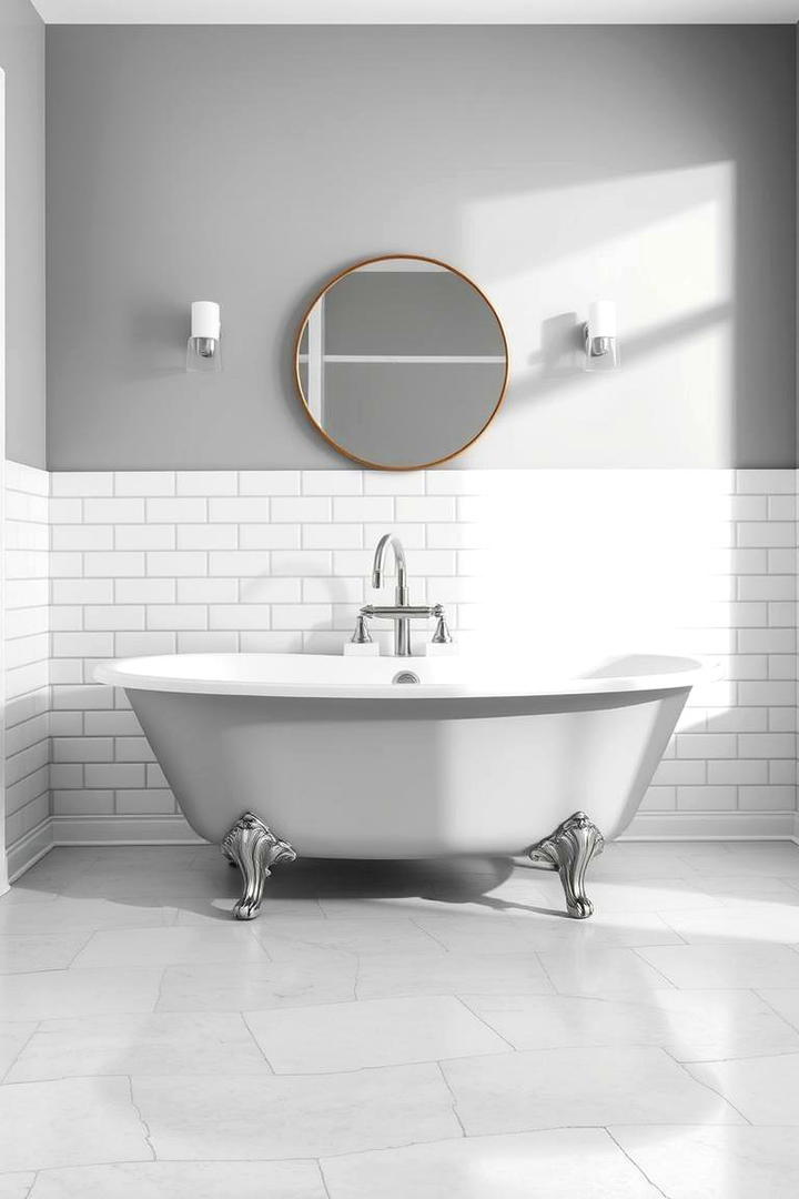 Subway Tile Sophistication - 30 Grey and White Bathroom Ideas