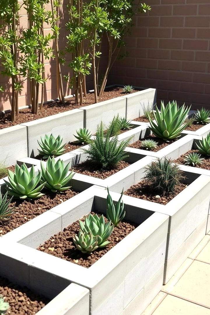 Succulent Garden in Cinder Blocks - 30 Cinder Block Garden Ideas