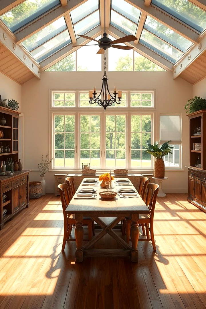 Sun Kissed Dining Area - 30 Farmhouse Sunroom Ideas