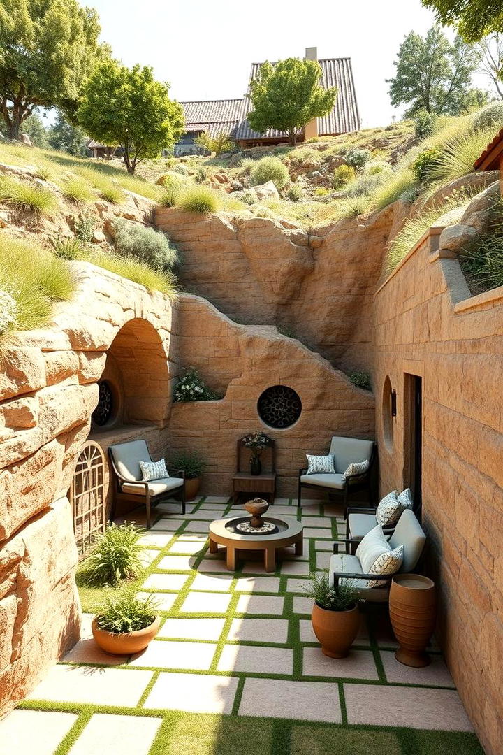 Sunken Courtyards Integration - 30 hillside landscaping ideas