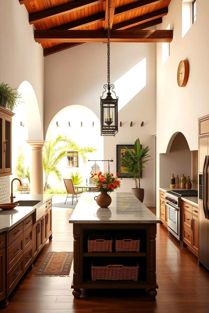 Sunlit Courtyard Access - 30 Spanish Style Kitchen Ideas