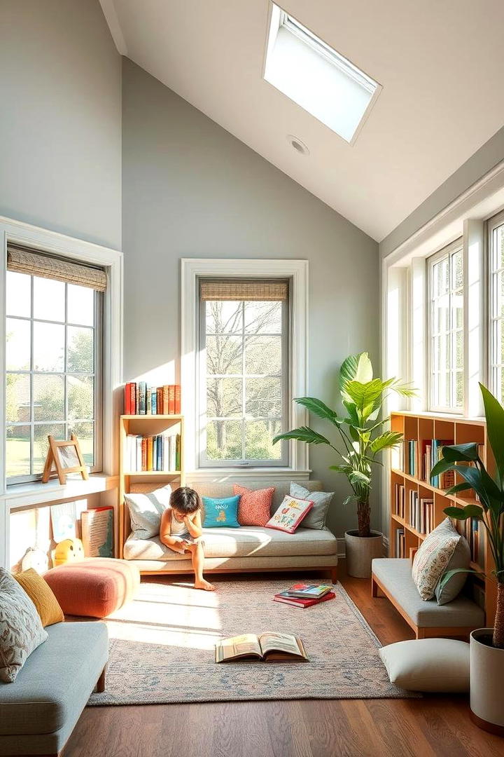 Sunlit Reading Bay - 30 kids reading nook ideas