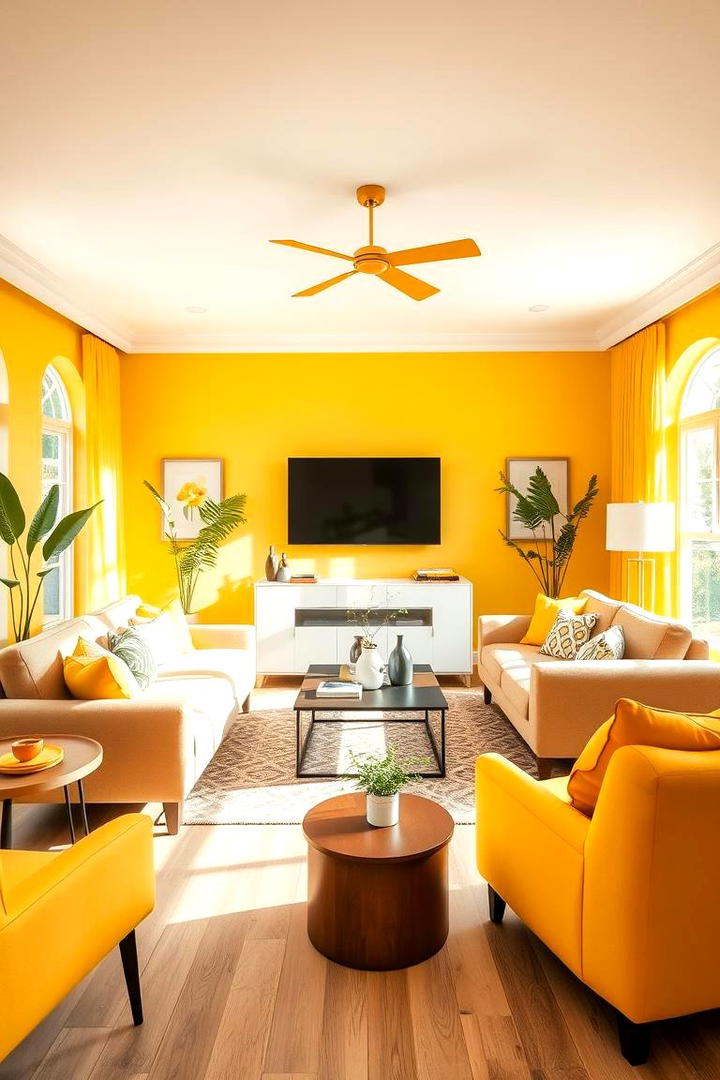 Sunny Yellow Oasis - 30 Colorful Living Room Ideas