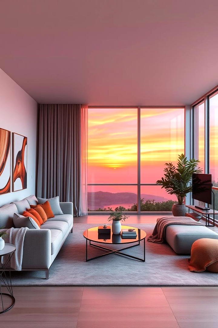 Sunset Ombre Magic - 30 Colorful Living Room Ideas