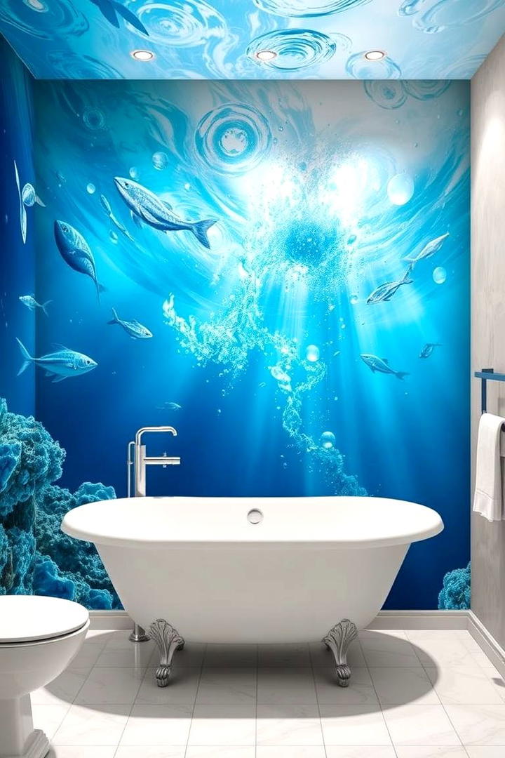 Surreal Underwater World - 30 Bathroom Mural Ideas