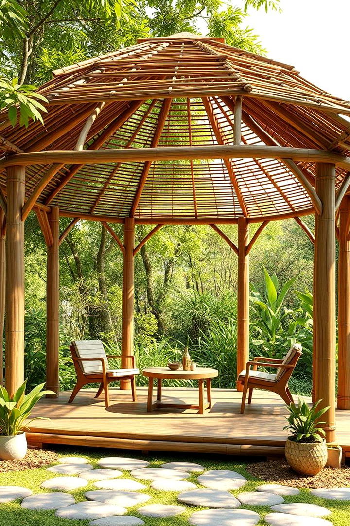 Sustainable Bamboo Gazebo - 30 Backyard Gazebo Ideas