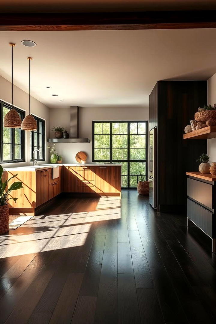 Sustainable Black Bamboo Option - 30 Black Floor Kitchen Ideas