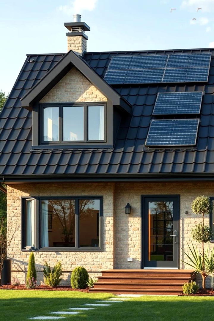 Sustainable Energy Home - 30 houses with black roofs