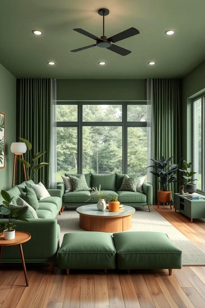 Sustainable Forest Trends - 30 Forest Green Living Room Ideas