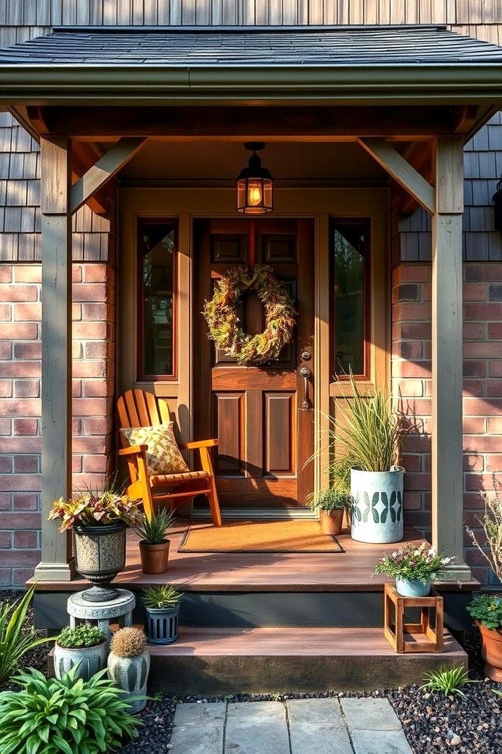 Sustainable Recycled Decor - 30 Small Front Porch Ideas