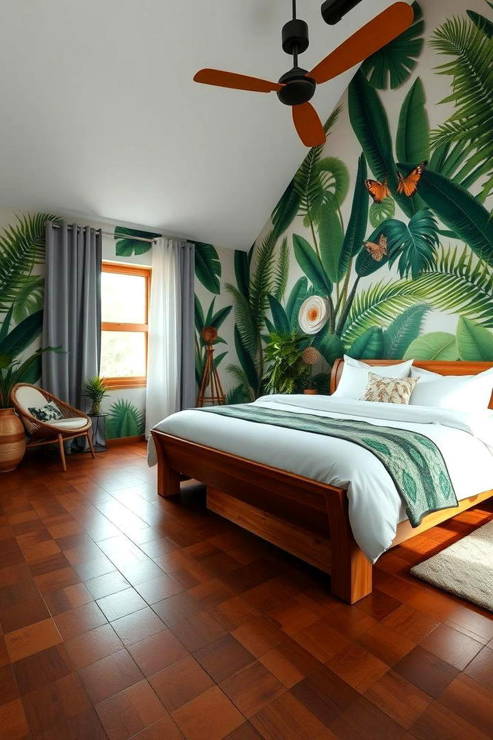 Sustainable Wooden Flooring - 30 Jungle-themed Bedroom Ideas