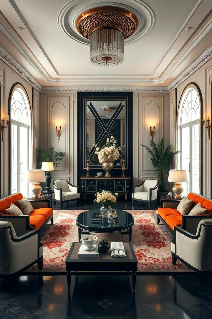 Symmetrical Layout Mastery - 30 Art Deco Interior Design Ideas