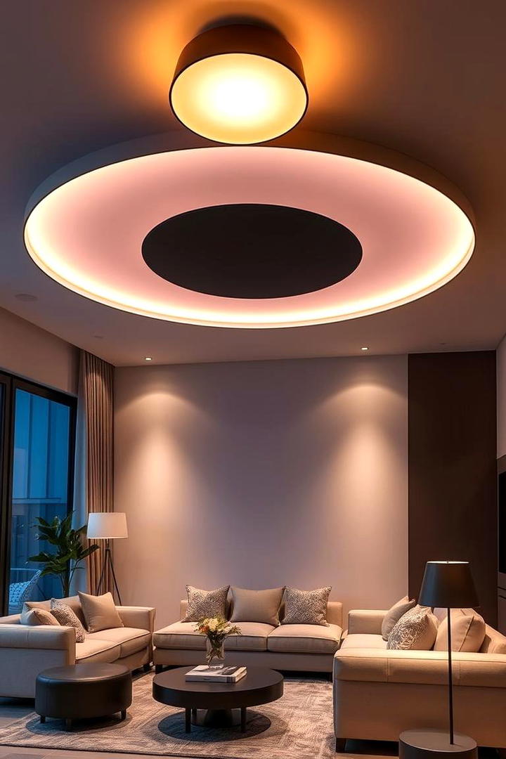 Tailored Ambient Vibes - 30 Living Room Ceiling Lighting Ideas