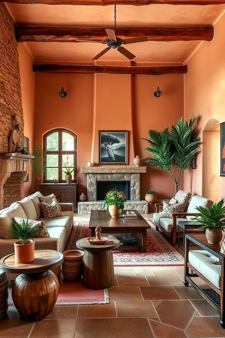 Terracotta and Earthy Tones - 30 Mediterranean Living Room Ideas