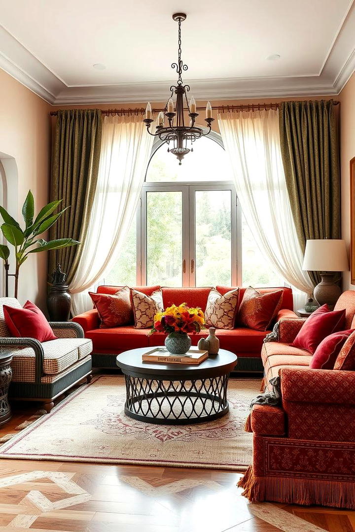 Textural Fabric Selections - 30 Mediterranean Living Room Ideas