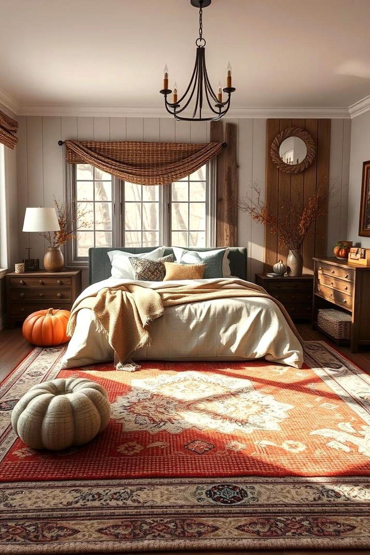 Textured Area Rugs - 30 Fall Bedroom Decor Ideas