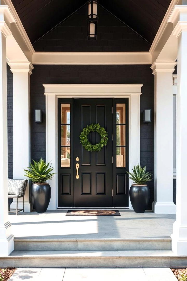 Textured Black Decorative Panels - 30 Black Porch Ideas