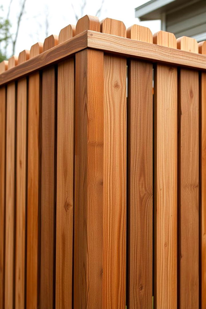 Textured Cedar Wood Fence - 30 Corner Fence Ideas