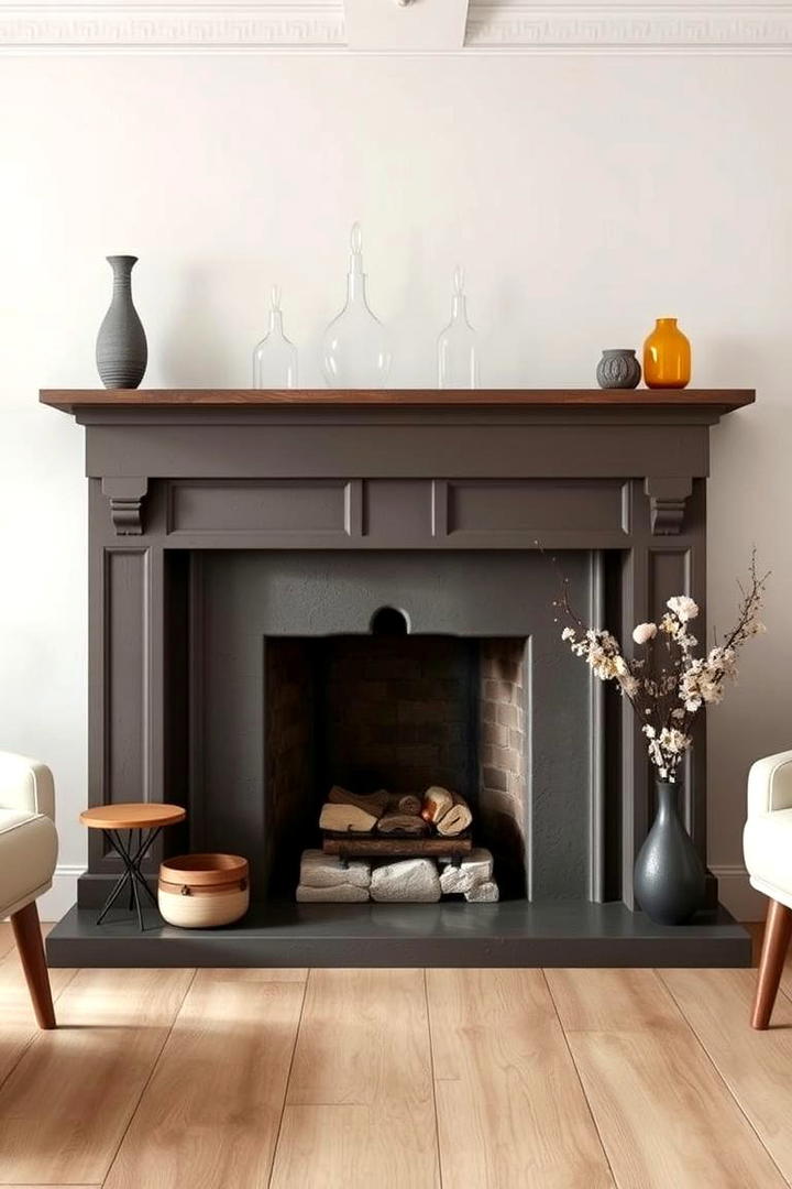 Textured Chalk Finish - 30 Fireplace Paint Ideas