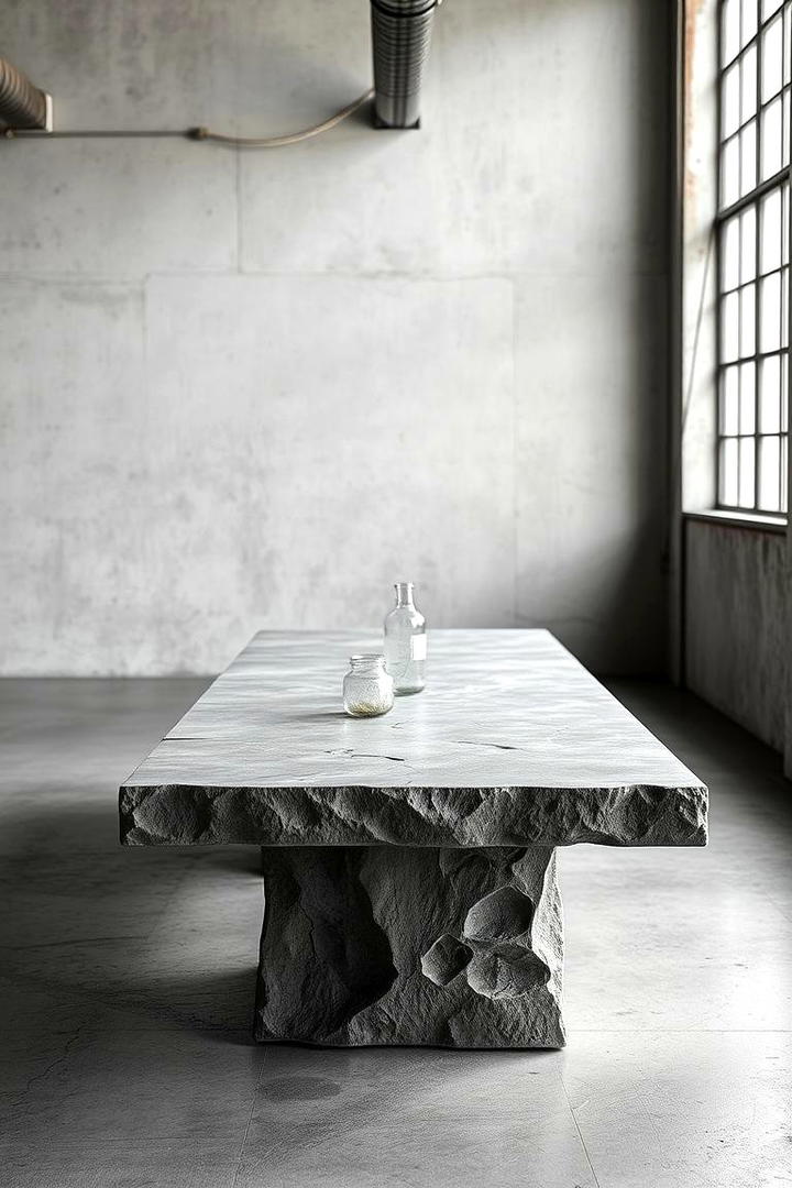 Textured Concrete Table - 30 Table Design Ideas